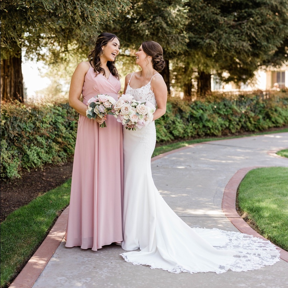 Birdy Grey Bridesmaids Dress- Kaia dress in Dusty Rose w/ added slit